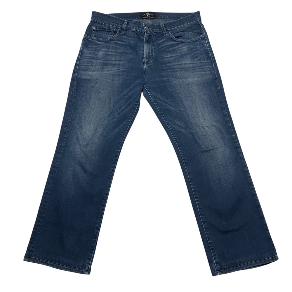 7 For All Mankind Carsen Luxe Performance Straight Leg Jeans Medium Wash Size 34